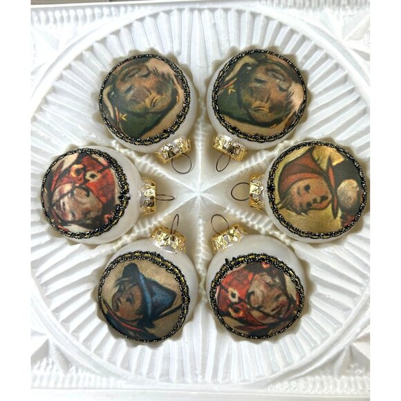 Hummel Set of 6 Vintage Christmas Ball Ornaments West Germany Original Box Decor - Picture 15 of 15